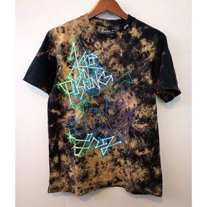Lrg tie-dyed tee t-shirt size M Medium slim-fit black tan Giraffe on Skateboard